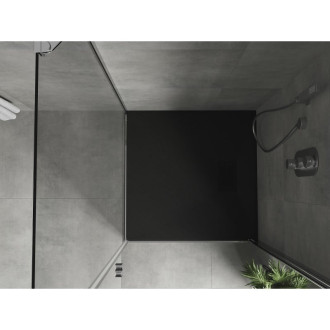 Mexen Hugo čtvercová sprchová vanička SMC 90 x 90 cm, černá, černý kryt - 42709090-B