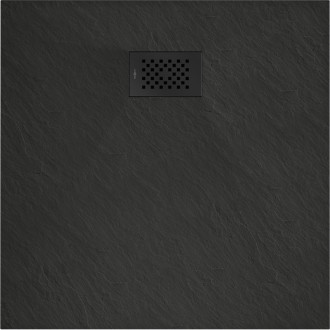 Mexen Hugo čtvercová sprchová vanička SMC 90 x 90 cm, černá, černý kryt - 42709090-B