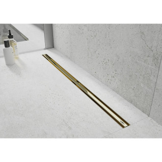 Mexen FLAT 360 SLIM 130 cm - Lineární odtokový žlab, zlatá 1541130
