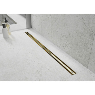 Mexen FLAT 360 SLIM 160 cm - Lineární odtokový žlab, zlatá 1541160