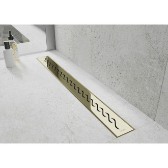 Mexen Flat 360° M18 otočný lineární odtok 70 cm, zlatý - 1523070-40