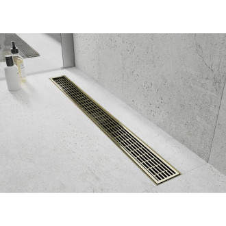 Mexen Flat 360° M33 otočný lineární odtok 60 cm, zlatý - 1533060-40