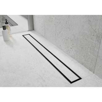 Mexen Flat 360° M13 2v1 otočný lineární odtok 60 cm, černý - 1710060-40