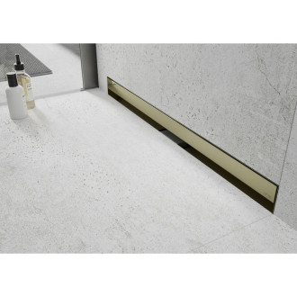 Mexen FLAT WALL 60 cm - 2v1 lineární žlab ke stěně, zlatá 1530060