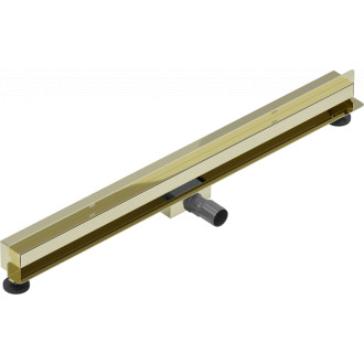 Mexen FLAT WALL 100 cm - 2v1 lineární žlab ke stěně, zlatá 1530100
