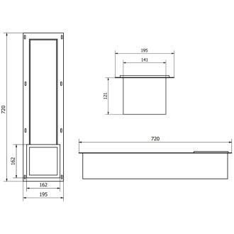 Mexen X-WALL-B Zápustný držák toaletního papíru, inox 1915