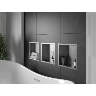 Mexen X-WALL-R Police do stěny 30x30x10, inox 1910303010