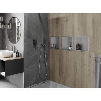 Mexen X-WALL-R Police do stěny 30x30x10, inox 1910303010