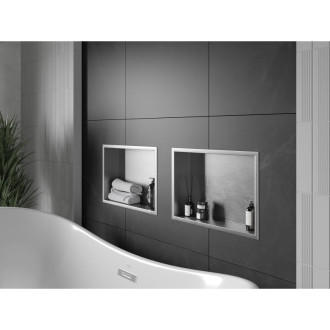 Mexen X-WALL-R Police do stěny 45x30x10, inox 1910453010