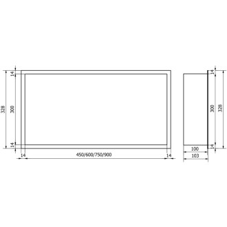 Mexen X-WALL-R Police do stěny 45x30x10, inox 1910453010