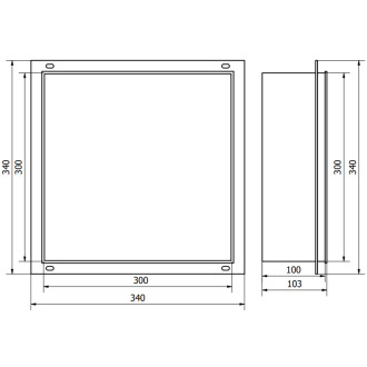 Mexen X-WALL-NR Police do stěny 30x30x10, inox 1911303010