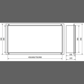 Mexen X-WALL-NR Police do stěny 45x30x10, inox 1911453010