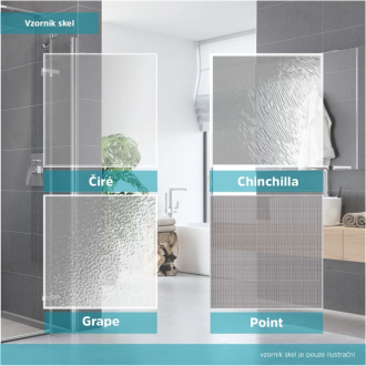 Mereo Kora Lite sprchový kout, R550, 90x90x185 cm, chrom ALU, sklo čiré 4 mm CK35123Z