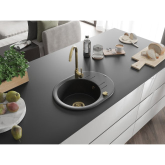 Mexen Kevin jednodřez granit s odkapem 586x458, černá/stříbrná metalíza 6517581005-73-G