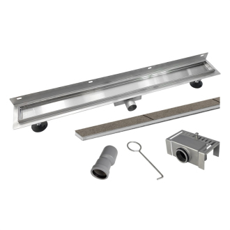 Mereo Sprchový set: sprchové dveře zalam. 90x190cm, chrom, čiré 6mm, žlab 80x5,5 CK80123HZ