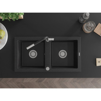 Mexen Mario Dvojdřez, granit s baterií Flora, černá/stříbrná 6504-73-670401-07