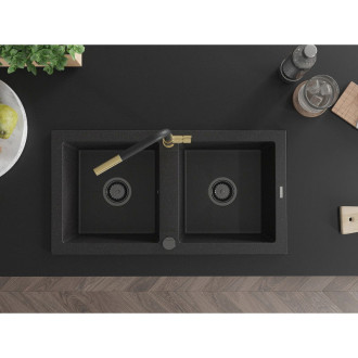 Mexen Mario Dvojdřez, granit s baterií Flora, černá/stříbrná 6504-73-670401-57-B