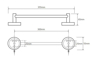 BEMETA OMEGA: Držák ručníků economy 300 mm 104104012