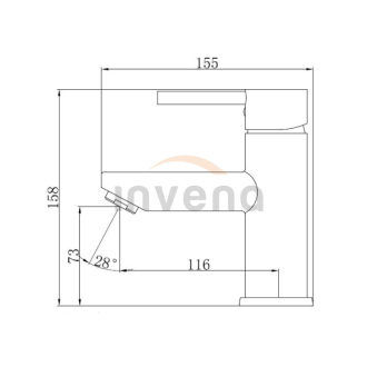 Invena DAFNI BU-88-004-C Umyvadlová baterie, černá