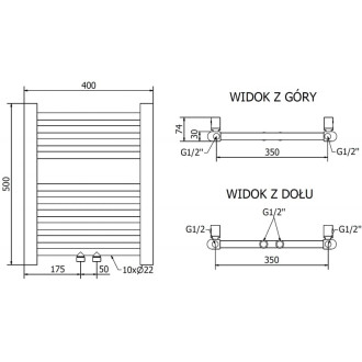Mexen Mars koupelnový radiátor 500 x 400 mm, 140 W, zlatý - W110-0500-400-00-50