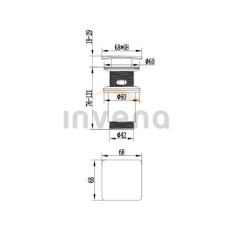Invena  SC-B1-139-L Výpusť click-clack s přepadem, černá