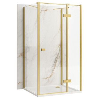 REA Sprchový kout Atlas 100x90 Brush Gold KPL-K4874