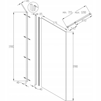 Invena WALK-IN AK-32-191-O Sprchová stěna 90x190, čiré