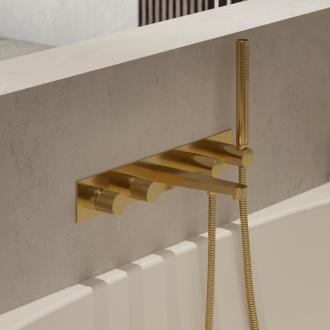 Omnires CONTOUR CT8037/1GLB Podomítková vanová 5-otvorová baterie, zlatá