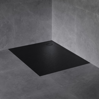 Omnires STONE STONE80/120BL Sprchová vanička 80x120, břidlicový efekt, matná černá