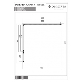 Omnires MANHATTAN ADC90X-ACRTR Sprchové dveře 90, chrom