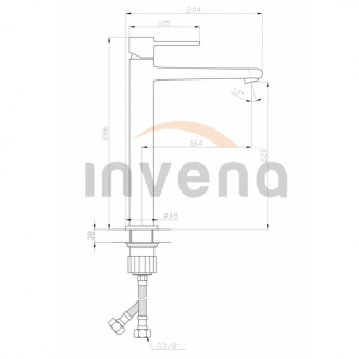 Invena GLAMOUR BU-02-W04-V Umyvadlová baterie vysoká, černá