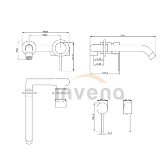 Invena DAFNI BP-88-U04-A Podomítková umyvadlová baterie, černá
