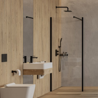 Omnires MARINA MA9030BLTR Walk-in s boční stěnou 90x30, matná černá