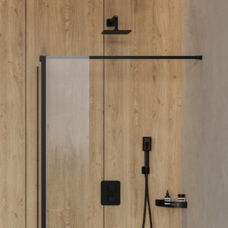 Omnires MARINA MA9030BLTR Walk-in s boční stěnou 90x30, matná černá