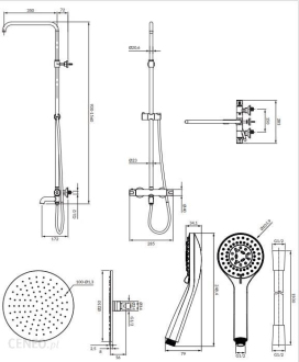 Omnires Y Y1234ALGL Vanový set s termostatickou baterií, zlatá
