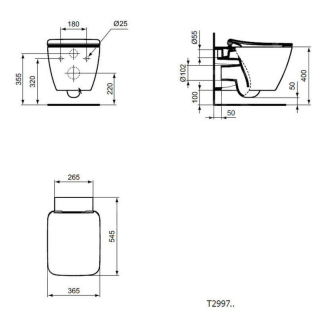 Ideal Standard STRADA II T299701  závěsný klozet  Aquablade