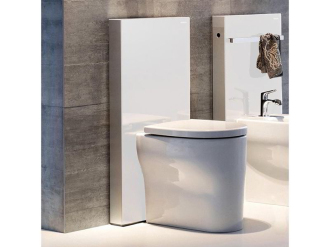 GEBERIT Monolith modul pro stojící WC, bílé sklo/hliník 131.002.SI.1