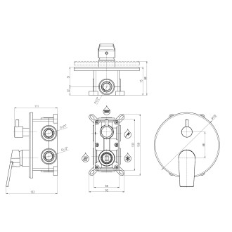 RAV SLEZÁK COLORADO Baterie sprchová/vanová vestavěná s přepínačem + box chrom CO185BOX