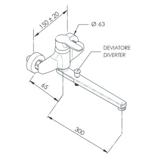 Umyvadlová/vanová nástěnná baterie PIRA 4637 - bílá matná