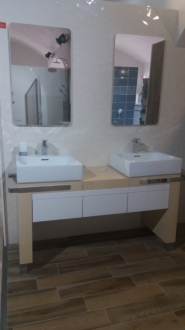 KLUDI ESPRIT nábytková sestava spodní skříňky 140cm se 2 umyvadly 50cm +2x zrcadlo krišťál