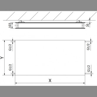 Mexen CHF20 radiátor 300x1100, boč. přip., 625 W, antracit W420HF-030-110-66