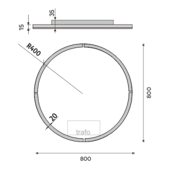 Nimco ZP 24002R Kulaté LED zrcadlo pr. 800