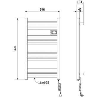 Mexen Aran elektrický radiátor 960 x 500 mm, 500 W, bílý - W306-0960-540-00-20