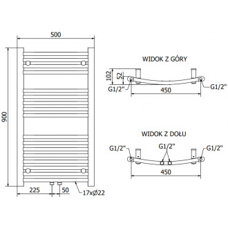 Mexen Ares elektrický radiátor 900 x 500 mm, 300 W, chrom - W102-0900-500-2300-01