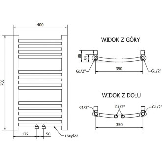 Mexen Ares elektrický radiátor 700 x 400 mm, 300 W, zlatý - W102-0700-400-2300-50
