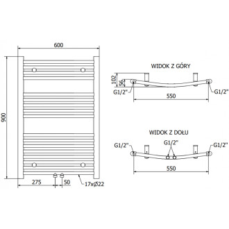 Mexen Ares elektrický radiátor 900 x 600 mm, 300 W, zlatý - W102-0900-600-2300-50