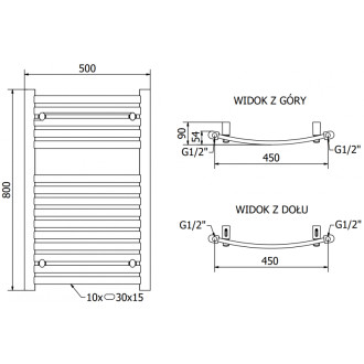 Mexen Helios elektrický radiátor 800 x 500 mm, 300 W, chrom - W103-0800-500-2300-01
