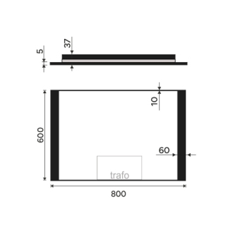 Nimco ZPC 41003-90 Černé LED zrcadlo 800x600