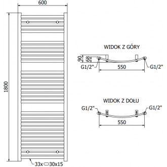 Mexen Helios elektrický radiátor 1800 x 600 mm, 900 W, černý - W103-1800-600-2900-70