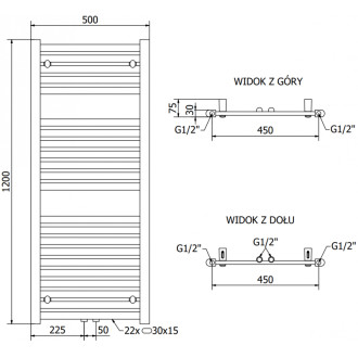 Mexen Hades elektrický radiátor 1200 x 500 mm, 600 W, bílý - W104-1200-500-2600-20